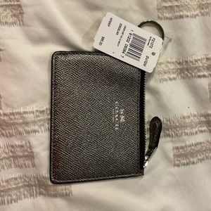 Coach key chain coin purse in silver